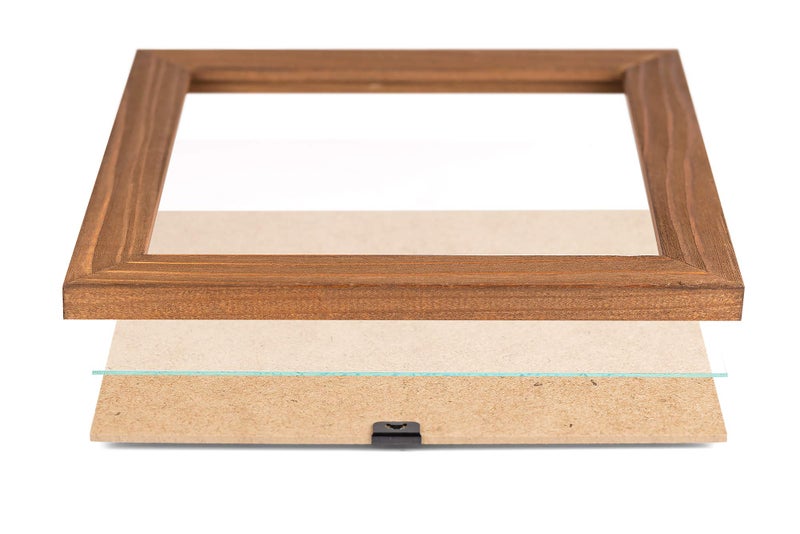 Woodside Rustic Wooden Picture Frame 11x14 Inch - Natural Solid Eco Barn Wood for Wall Mounting Photo Frame - Honey Brown - Image 3
